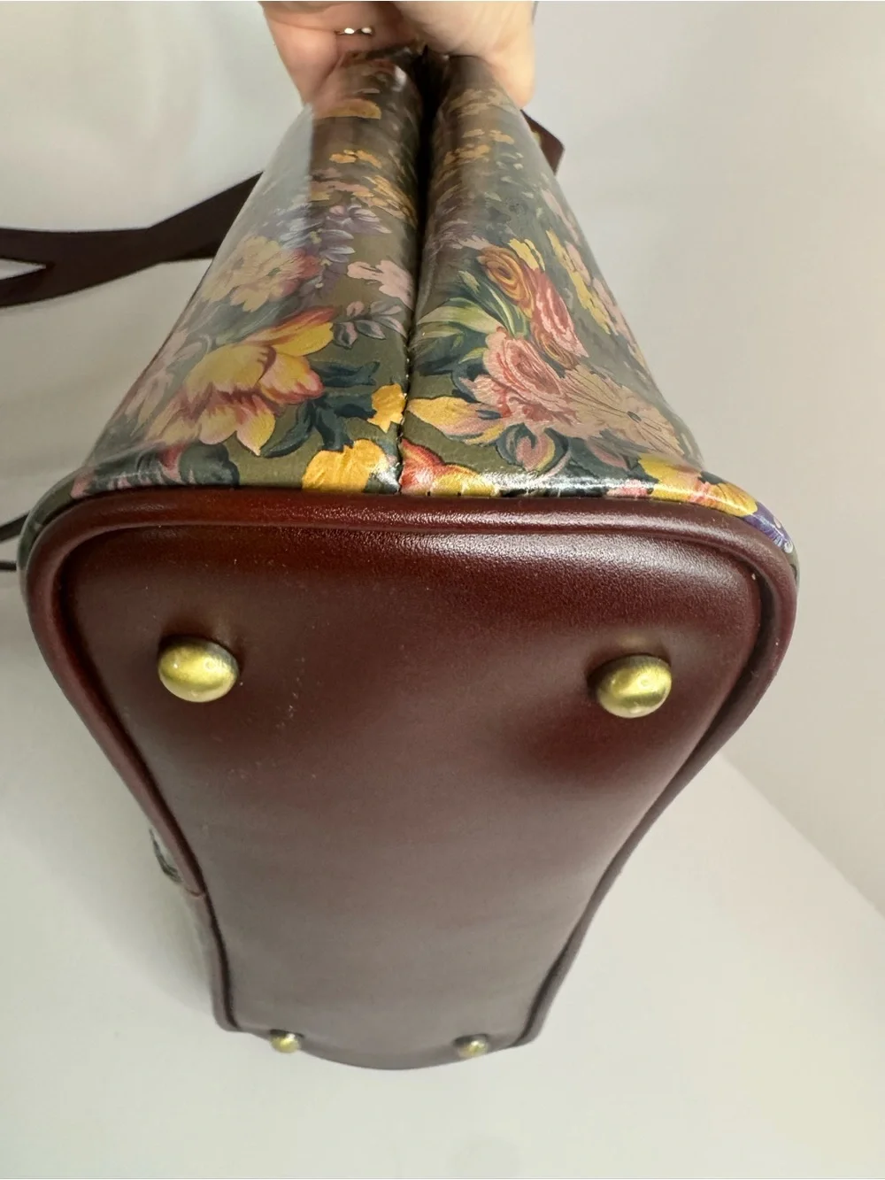 #384 Patricia Nash Larone Leather Shoulder Bag English Country Garden